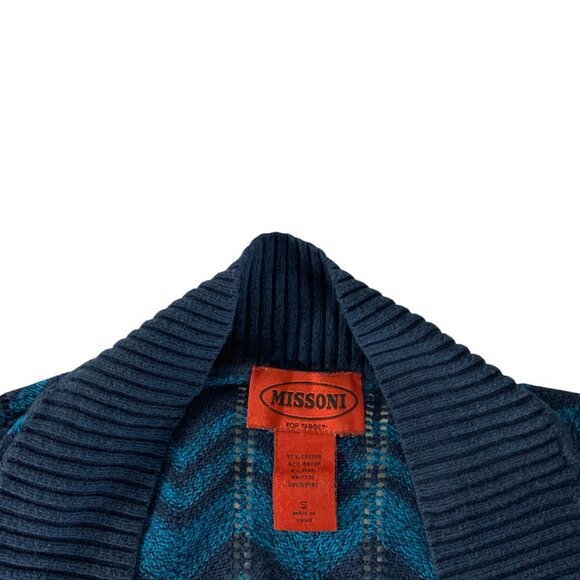 Missoni For Target Cardigan Sweater S Blue Chevron - Picture 4 of 12